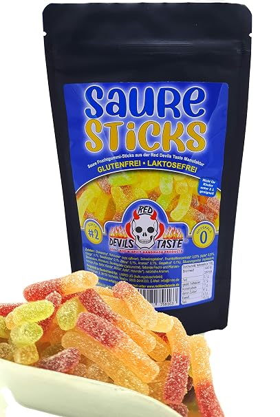Acid Sticks – 200 g – Lactose and Gluten Free Hot Scale: 0 – RED DEVILS TASTE