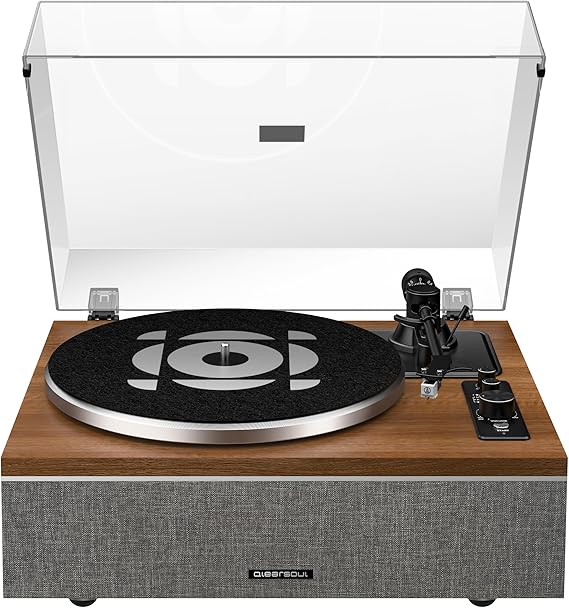 Qlearsoul ONE-S Record Player with Speakers, DSP, Bluetooth Input/Output