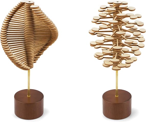 PLAYABLE ART Helicone - Executive Edition, Wooden Kinetic Desk Sculpture
