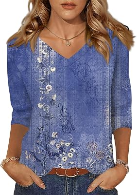 SERYU Womens Tops 34 Sleeve Shirts 2025 V Neck Fall Blouses Dressy Casual Fashion Summer Work Tunic