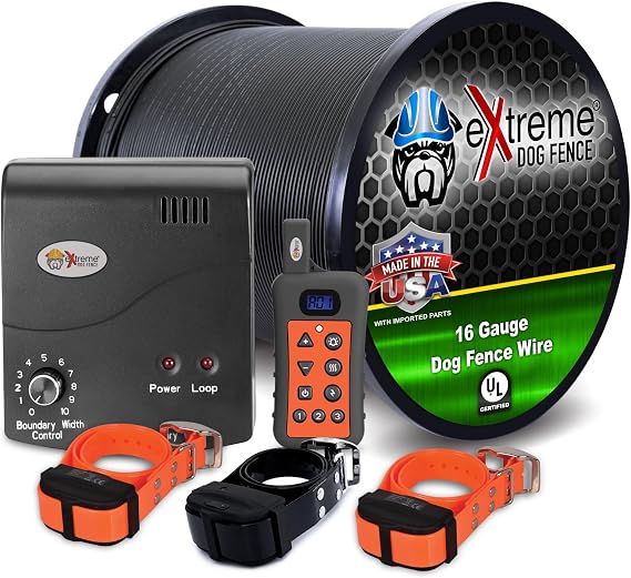 Electric Dog Fence + Remote Trainer 2-in-1, 3 Dog, 500 ft, DIY Install