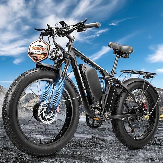 Peak 9000W Dual Motor Electric Bike for Adults 48MPH,52V 34Ah 105Mi