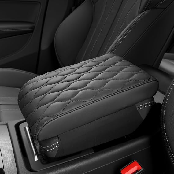 Car Center Console Armrest Cover PU Leather,Universal Arm Rest pad mat,Thick1.8Inch,Adjust Driving Posture Cushion,Protector,Memory Foam,Relieves Shoulder/arm Fatigue,Boosting Driving Safety