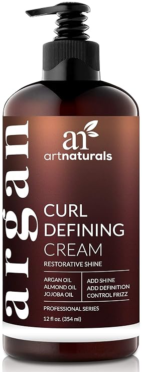 Artnaturals Curl Defining Cream with Argan Oil, 12 oz | Controls Frizz, Defines & Softens Curls, Long-Lasting Hold, Adds Shine, Moisturizes Without Crunch