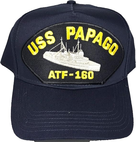 USS PAPAGO ATF-160 Ship HAT - Navy Blue - Veteran Owned Business