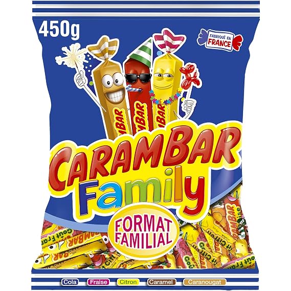 Carambar Family 450g (Carambar Family Fruit, Caranougat, Caramel, Cola, Grenadine 450g)