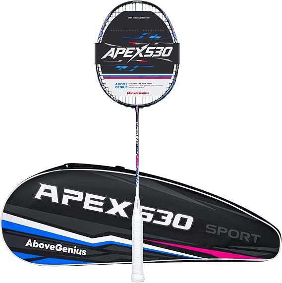 AboveGenius Carbon Fiber Badminton Racket Set Includes 1/2 PCS Rackets