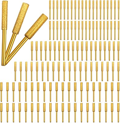 120 Pcs Diamond Chainsaw Sharpener 18 Shank, High Hardness Burr Grinding Stone Chainsaw Sharpening Kit for Chain Saw Stone Jewelry Wood 532, 316, 732