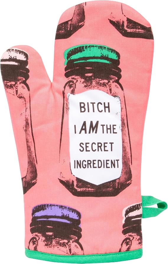 Blue Q Oven Mitts - Cute Kitchen Accessories & Kitchen Gifts - The Secret | Cute Oven Mitts with unique artwork, Super-Insulatted Quilting, Easy care maintenance, Kitchen gifts for women and home cooks