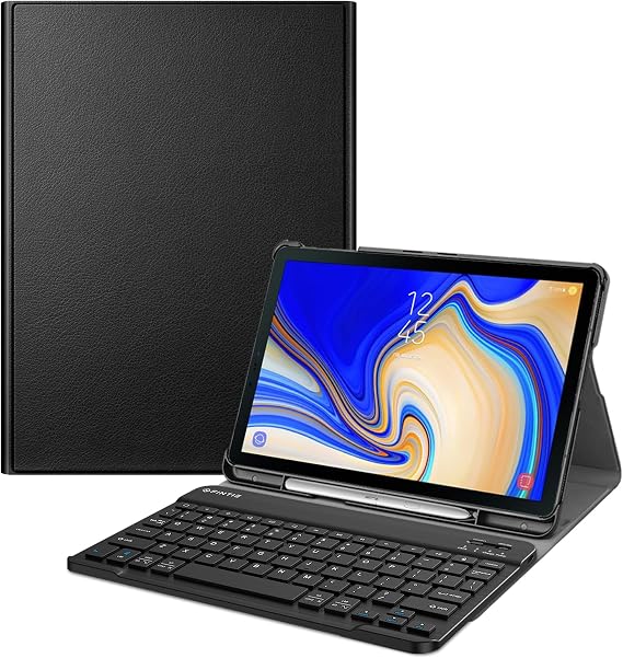 FINTIE Keyboard Case for Samsung Galaxy Tab S4 10.5 2018 Model SM-T830/T835/T837, Slim Shell Lightweight Stand Cover with Detachable Wireless Bluetooth Keyboard, Black