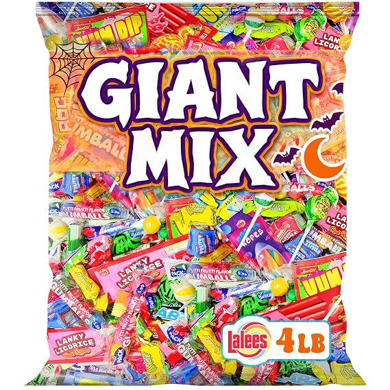 Halloween Candy Assortment, 4 lb Bulk, Individually Wrapped Novelty Favors