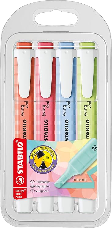 STABILO swing cool Pastel 4 Pack NEW