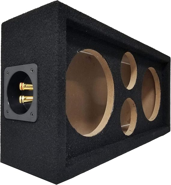 Bass Rockers Chuchero Outdoor Stereo Subwoofer Car Speaker Box - Pod - Enclosure Box Carpeted MDF fits 6" Midrange/Speakers - 1 inch Sub Box
