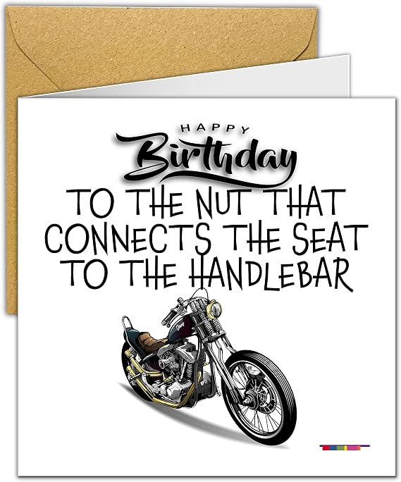 Dedimi Funny Rude Birthday Cards | Rude Birthday card for Bike Lovers | Birthday card for Biker Bikers Him Her Men Women Boyfriend Girlfriend Mates | 5.9 in x 5.9 in