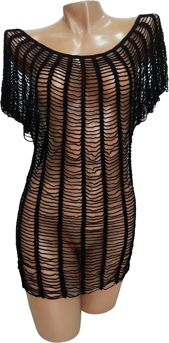 Black Net dress cover up swimwear Crochet bikini cover ups for women