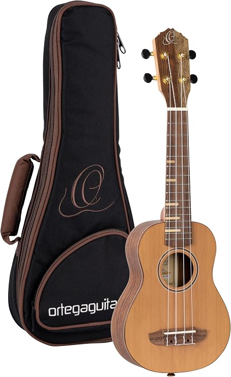 ORTEGA Timber Series Soprano Ukulele - Solid Cedar Top / Walnut Back & Sides / Maple Fingerboard Inserts - Natural