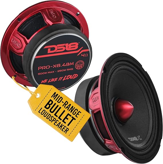 DS18 PRO-X6.4BM 6.5" Midrange Speakers, 250W RMS, 4 Ohm, Pair