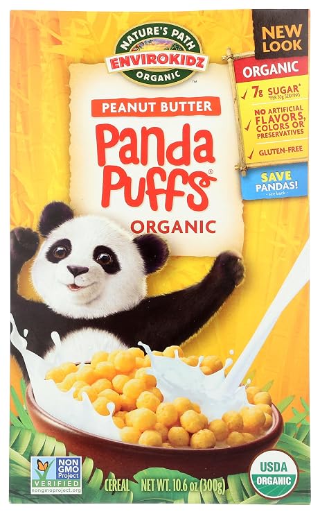 EnviroKidz Peanut Butter Panda Puffs Organic Cereal, 10.6 oz