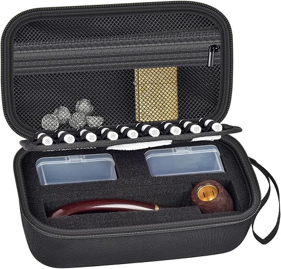 ANKHOH Tobacco Pipe Pouch and Pipe Case, 7-Inch Fit with 2 Boxes