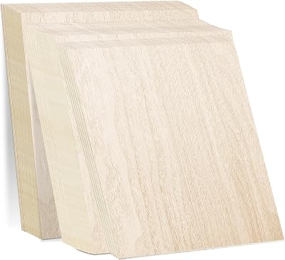 Frylr 121218 Thickness Premium Baltic Birch Plywood, 3MM Unfinished Wood AA Grade Box of 8 Perfect for Wood Crafts, Laser Engraving and Cutting, Painting, DIY