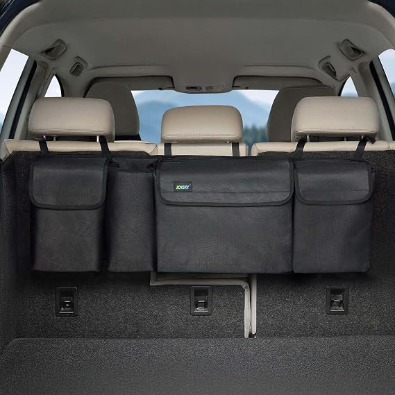 JOYSKY Trunk Hanging Organizer, Backseat Trunk Organizer for SUV, Truck, MPV, Large Capacity Vehicle Storage Bag with Upgraded High-Density Fabric, Space Saving Car Accessories Interior