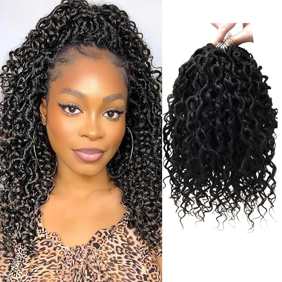 Goddess Locs Crochet Hair 8Packs Faux Locs(1B, 10inch(Pack of 8))