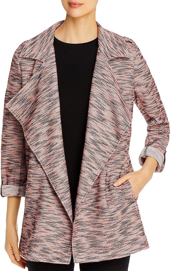Bagatelle Womens Tweed Drapey Jacket Pink S