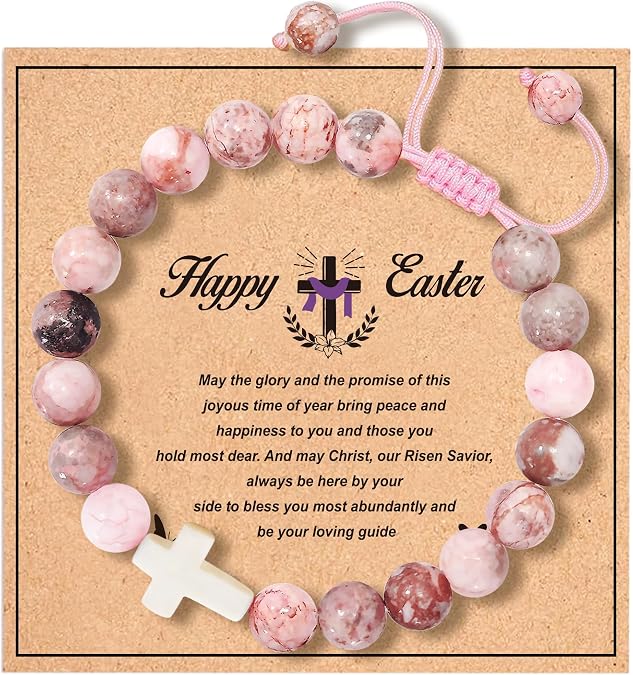 OUXUNX Easter basket stuffers cross bracelets for kids teens boys girls adults women men, Teen Easter basket stuffers for teens Christian Gifts for teen boys girls adults women men