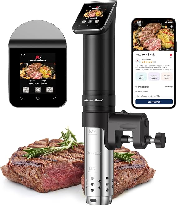 KitchenBoss WiFi Sous Vide Cooker Ultra-quiet 1100W Sous Vide G330
