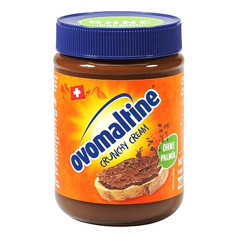 Ovomaltine Crunchy Cream Bread Spread - Unique Crunchy Chocolate Cream without Palm Oil - Sweet Spread with Crunchy Ovomaltine Pieces - Made in Switzerland (1 x 380 g)