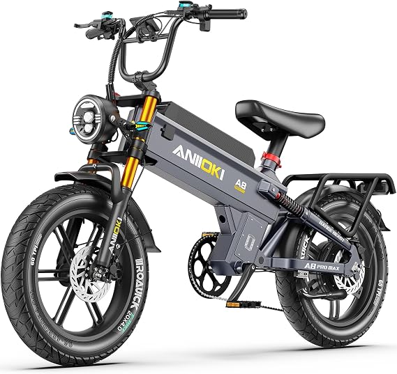 ANIIOKI 2026 A8 Pro Max Electric Bike for Adults, 210 Miles Range, 4000W Peak Motor, High Speed Fast Ebike, 60V Removable Battery, One-piece Fat Tire Electric Bicycle