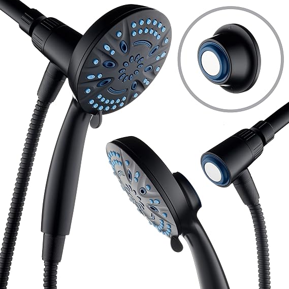 AquaCare Magneton 8-Mode High Pressure Handheld Shower Head with 2 Brackets
