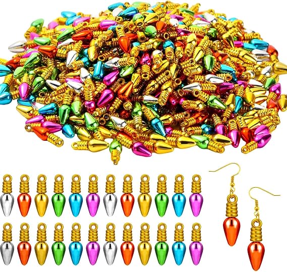Wenqik 250 Pcs Christmas Light Beads Mini Bulb Bead for Jewelry Making