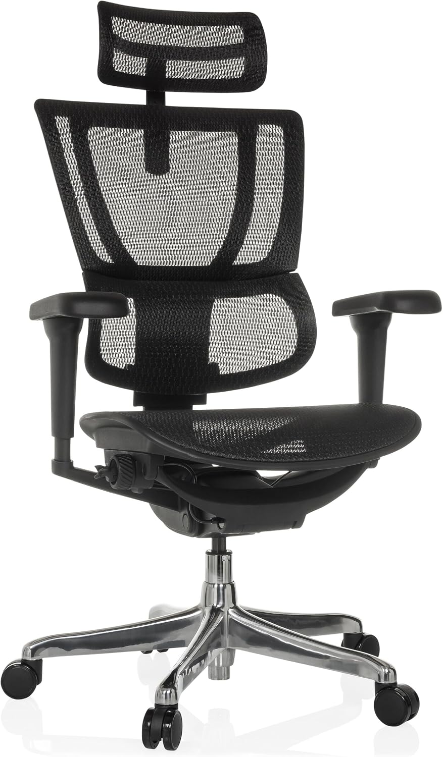 hjh OFFICE Ergohuman Ergonomic Slim Ultra GEN2 Original Design Office Chair with Flexible Lumbar Support Mesh Cover Black