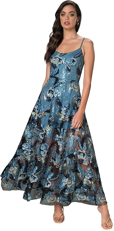 Dress The Population Womens Umalina Fit and Flare Maxi DressSpecial Occasion Dress