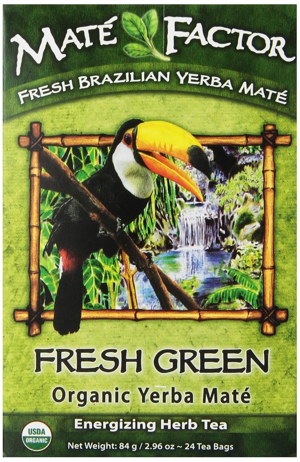The Mate Factor Yerba Mate Energizing Herb Tea Bag, Organic Fresh Green, 24-Count Box - PACK OF 4