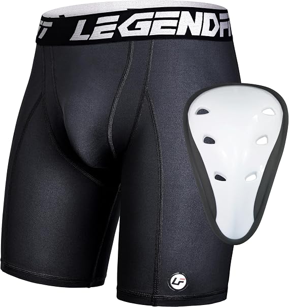 Men Baseball Compression Straps Shorts with Athletic Cup