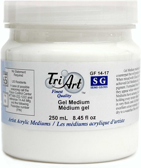 Tri-Art Artist Gel Mediums, 250ml, Semi Gloss