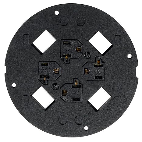 Hubbell Wiring Systems S1SP4X4 System One 4 x 4 Sub-Plate, Black