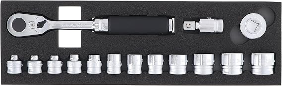 Ko-ken 3285ZA 3/8 Sq. Dr. 15-Piece Metric Socket Set Z-Series | Z-Series 15-piece 6-point metric socket set with 3/8 Sq. Dr., covering sizes 5.5mm to 22mm.
