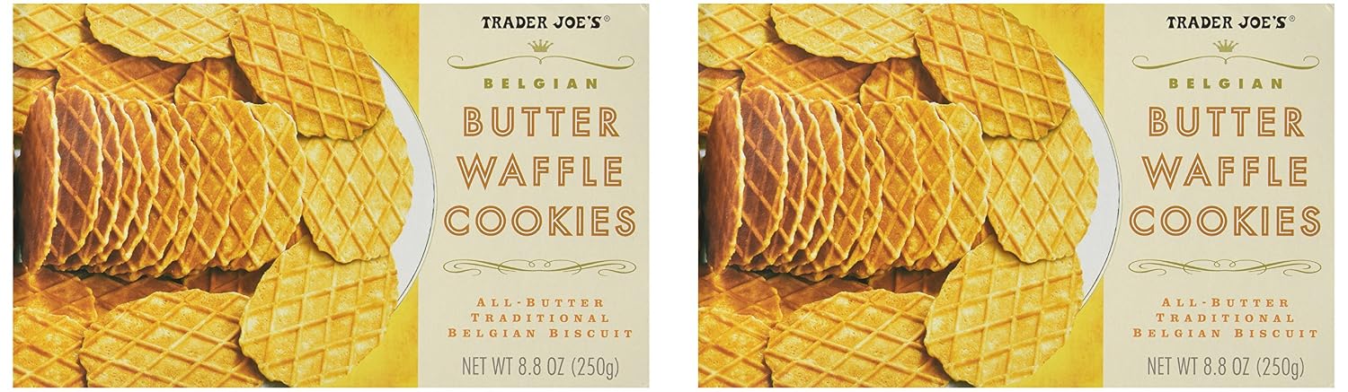 2 Packs Trader Joe's Belgian Butter Waffle Cookies