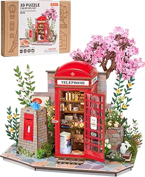 Rolife 3D Puzzles for Adults Blossom Book Booth, Toy Model Building Set for Adults for Table Toys & Home Decor, Creative Birthday Gift for Girls&Boys (116 PCS)