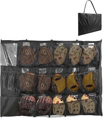 15 Player Dugout Organizer - Hanging Baseball Helmet Bag for Baseball Softball,Helmets Gloves Balls Organize Storage,Dugout Helmet Organizer,Baseball Gear,Baseball Coaching Accessories