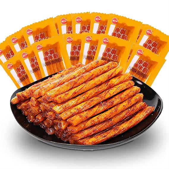 LaTiao Spicy Strips 500g /17.6 Oz, La Tiao Chinese Snacks Made from Wheat Konjac Flour,Exotic Asian Instant Snack Pack Suit for Halloween Christmas Office Party Camping