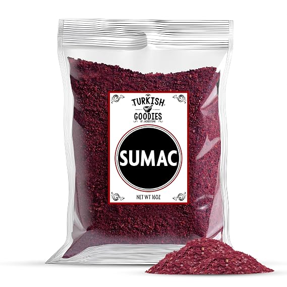 Turkish Goodies Ground Sumac Spice, Sumak Seasoning No Salt, 1lb