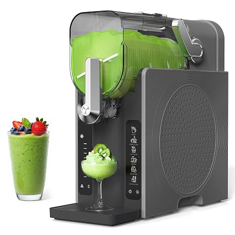 Slushie Machine, Slushy for Home No Ice Need, Professional Frozen Drink Maker & Margarita Machine, 6 Presets for Milkshakes, Frappes, Slush, Ice Cream, Black