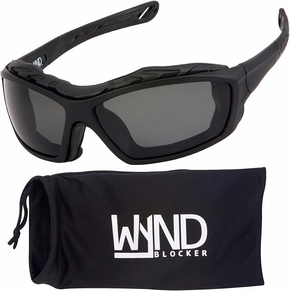 Clickback Motorcycle Sunglasses Riding Glasses, Black/Smoke