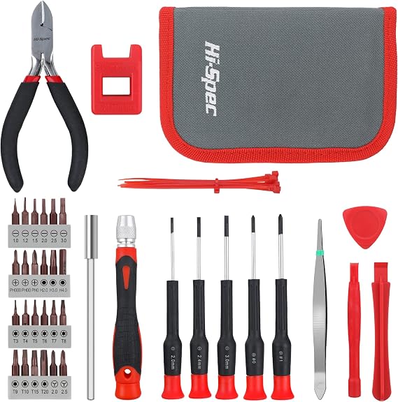 Hi-Spec 38pc Computer Tool Kit Set – Electronics Opening & Repair, Precision Screwdriver Set for Laptops, Phones, Devices, Computers & Gaming Accessories, Small Tools for Tech Repairs