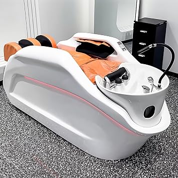 Shampoo Bed - Massage Table with Pink Fashionable Ambient Light, Head Spa Equipment and SPA Shampoo Bed Includes Intelligent Body Massage,Water Cycle,Ceramic Basin