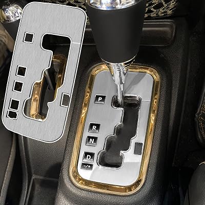 Gear Shift Box Frame Cover Trim Sticker Compatible with Jeep Wrangler Aluminum Inner Accessories Protection 2012-2018 Silver